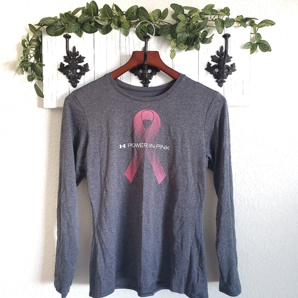 Under Armour Power in Pink Breast Cancer Awareness Long Sleeve T-Shirt Medium